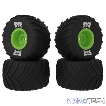 dBoots Chevron MT Tyre Set Glued Green (2 Pairs) GROM