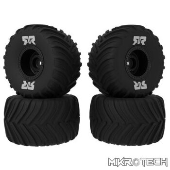 dBoots Chevron Mounted Tyre Set Glued Black (2 Pairs) GROM