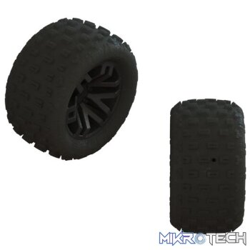 dBoots 'FORTRESS' Tire Set Glued (Black) (2 Pairs)