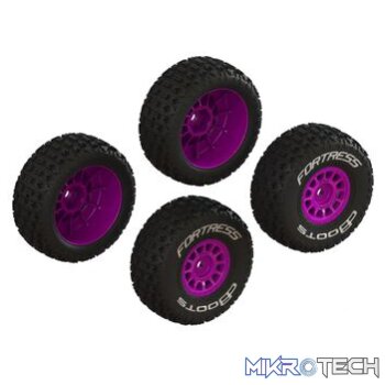 dBoots FORTRESS Tire Set Glued (Purple) (2 Pairs)
