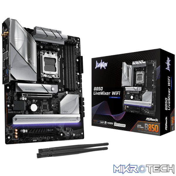 ASRock B850 LiveMixer WiFi AM5 ATX Gaming Motherboard ASRock B850 LiveMixer WiFi AM5 ATX Gaming Motherboard
