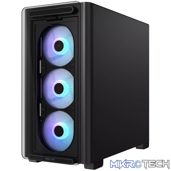 Asus A23 PLUS ARGB Micro-ATX Gaming Chassis - Black - Image 3