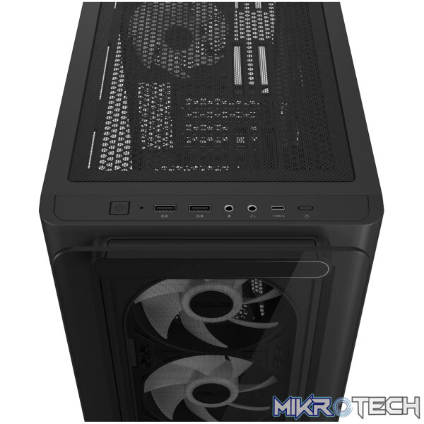 Asus A23 PLUS ARGB Micro-ATX Gaming Chassis - Black - Image 5