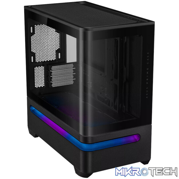 Asus Prime AP202 Curved Tempered Glass Micro-ATX Chassis – Black - Image 2