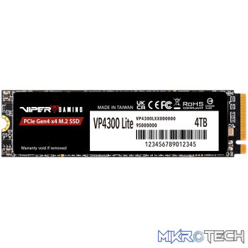 Patriot VP4300 Lite 4TB M.2 PCIe Gen 4 x4 NVMe SSD