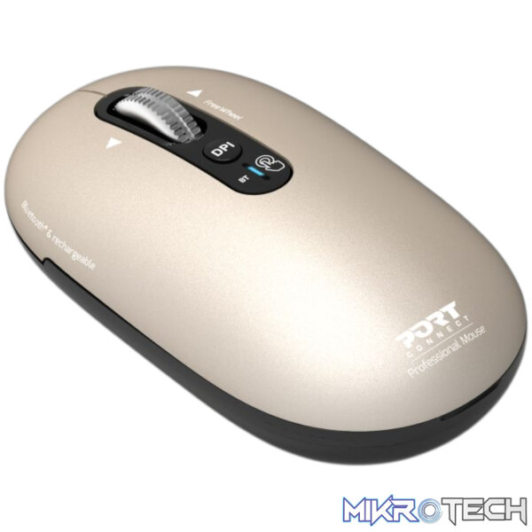 Port Connect PURE MAC Rechargeable Wireless and Bluetooth Mouse - Pearl - Image 2