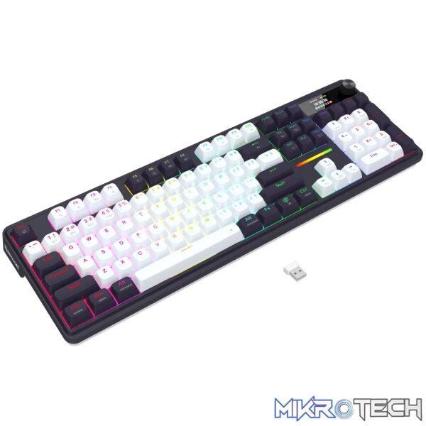 Redragon K762WB-RGB-PRO LCD Full-size Gasket Mechanical Keyboard - Black - Image 2