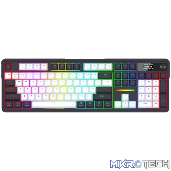Redragon K762WB-RGB-PRO LCD Full-size Gasket Mechanical Keyboard - Black - Image 3