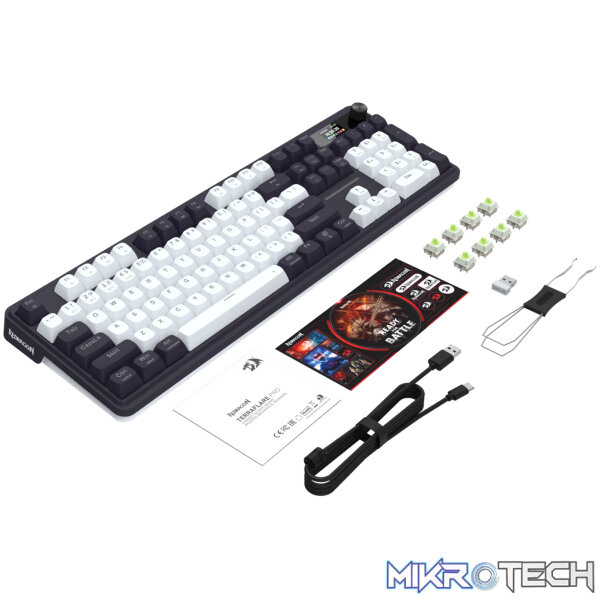 Redragon K762WB-RGB-PRO LCD Full-size Gasket Mechanical Keyboard - Black - Image 4
