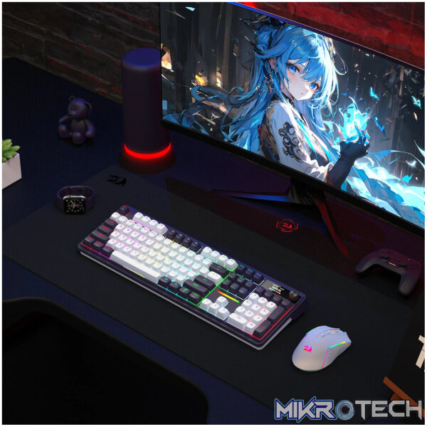 Redragon K762WB-RGB-PRO LCD Full-size Gasket Mechanical Keyboard - Black - Image 6