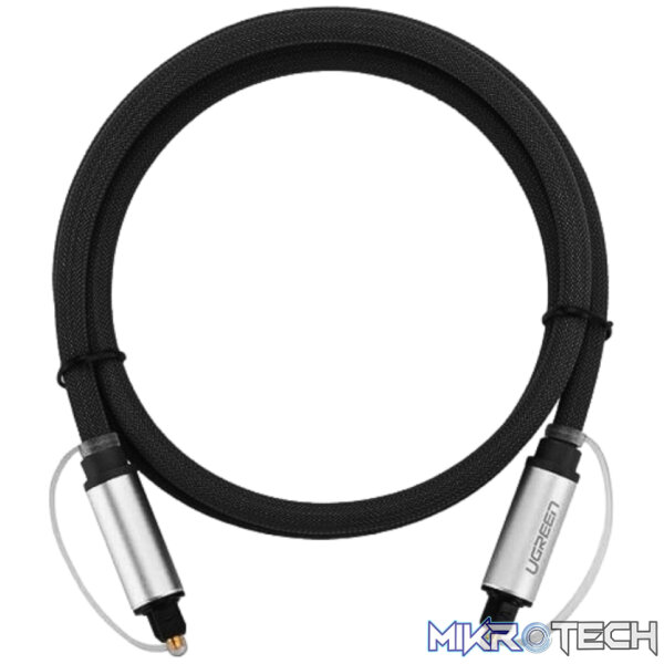 UGreen AV108 Male to Male Toslink Optical Audio Cable 2m–Grey - Image 3