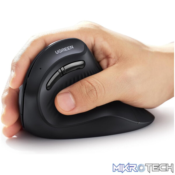 UGreen Multi-Mode Vertical Mouse Bluetooth and 2.4G Wireless–Black - Image 2