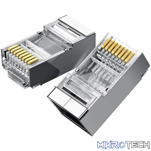 UGreen NW111 RJ45 Cat6 Ethernet Network Head 100 Pack - Silver/Transparent - Image 2
