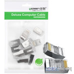 UGreen NW111 RJ45 Cat6 Ethernet Network Head 100 Pack - Silver/Transparent