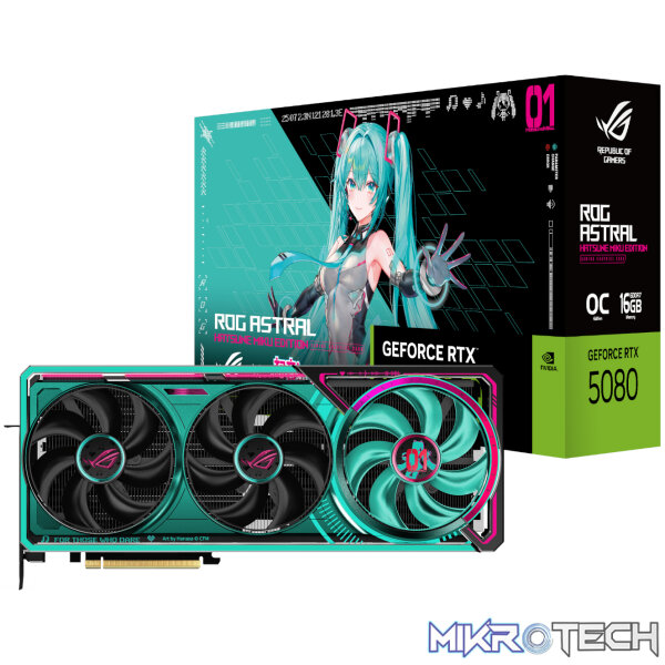 Asus ROG Astral GeForce RTX 5080 16GB GDDR7 OC Hatsune Miku Graphics Card Asus ROG Astral GeForce RTX 5080 16GB GDDR7 OC Hatsune Miku Graphics Card