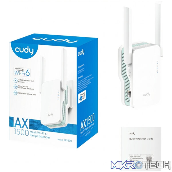 Cudy AX1500 Dual-Band Wi-Fi 6 Range Extender (Wall Plug)-White - Image 5