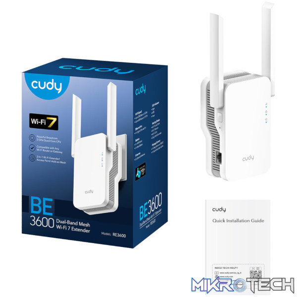 Cudy BE3600 Dual-Band Wi-Fi 7 Mesh Range Extender (Wall Plug)- White - Image 5