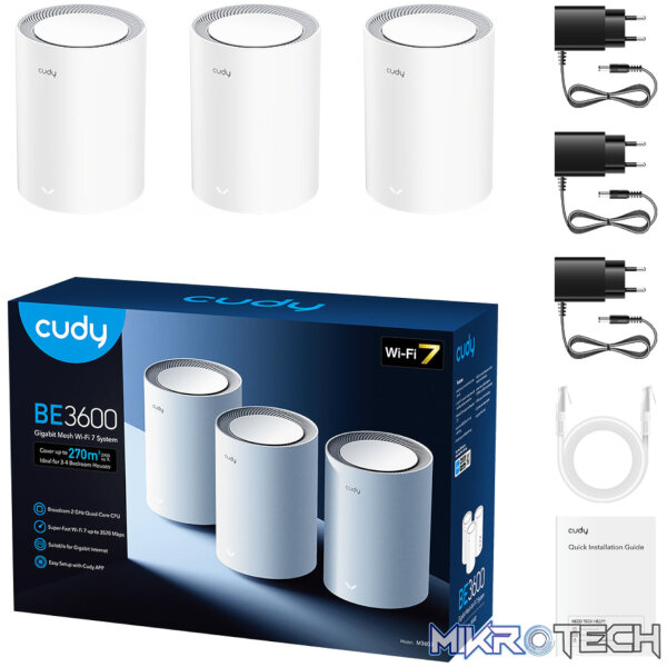 Cudy BE3600 Gigabit Mesh Wi-Fi 7 System (M3600) – 3 Pack - Image 5
