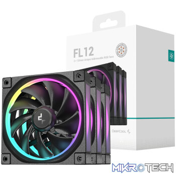 DeepCool FL12 3-in-1 ARGB 120mm PWM 3 Fan Pack - Black