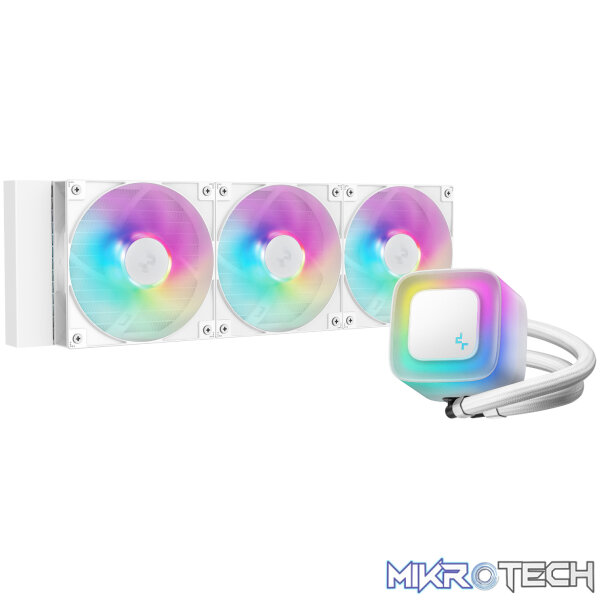 DeepCool LE360 V2 ARGB 360mm AIO Liquid Cooler - White - Image 2