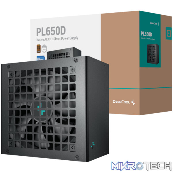 DeepCool PL650D 650W 80PLUS Bronze ATX3.1 Semi-Modular Power Supply DeepCool PL650D 650W 80PLUS Bronze ATX3.1 Semi-Modular Power Supply