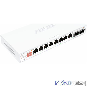 ●	ASUS 8x2.5G + 2x10G SFP+ Unmanaged Network Switch- White
