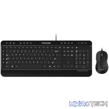 PCBuilder ALPHA Silent Wired Keyboard and Mouse Combo