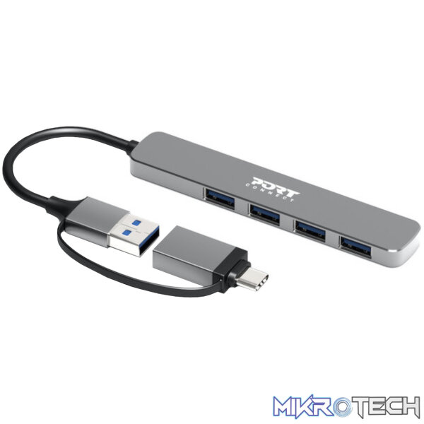 Port Connect USB Type-C to 4-port USB-A 3.0 Hub - Image 3