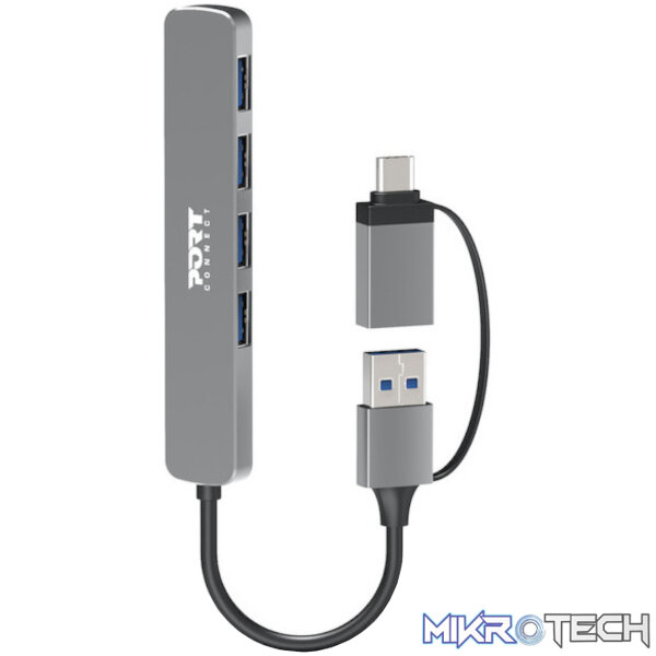 Port Connect USB Type-C to 4-port USB-A 3.0 Hub Port Connect USB Type-C to 4-port USB-A 3.0 Hub