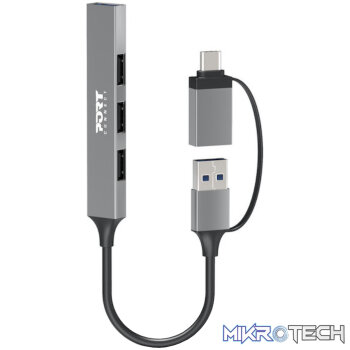 Port Connect USB Type-C to 4-port USB-A 3.0/2.0 Hub