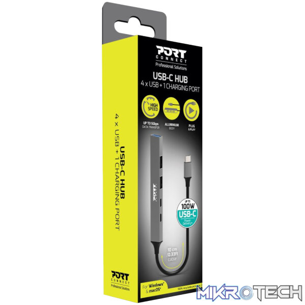 Port USB Type-C Hub 4 x USB + 1 x Charging Port - Image 4
