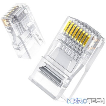 UGREEN Cat6 RJ45 Modular Plugs - Transparent with Gold Contacts (10 Pieces)