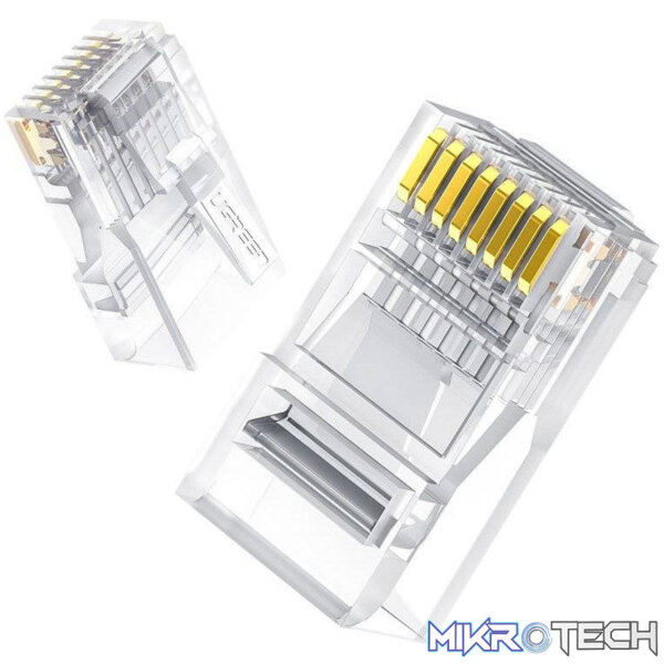 UGREEN Cat6 RJ45 Modular Plugs - Transparent with Gold Contacts (10 Pieces) UGREEN Cat6 RJ45 Modular Plugs - Transparent with Gold Contacts (10 Pieces)