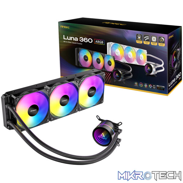 Antec Luna 360 ARGB CPU Liquid Cooler - Black - Image 7
