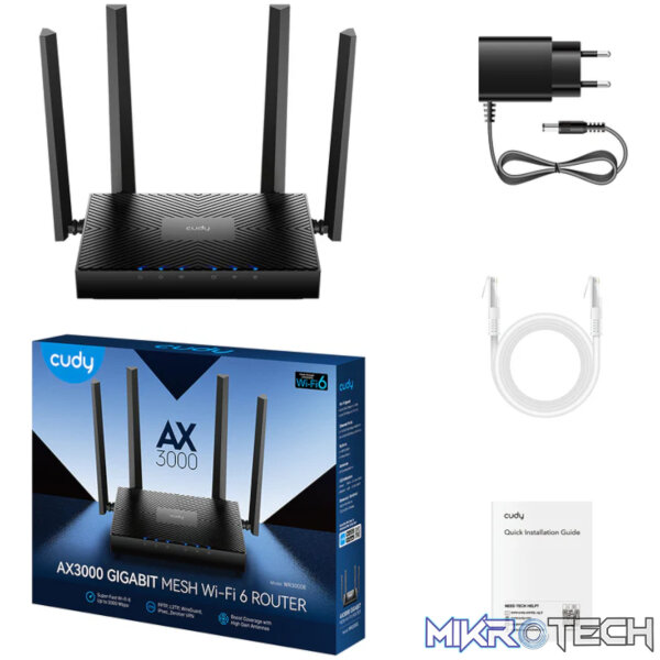 Cudy AX3000 5-Port Gigabit Dual-Band Wi-Fi 6 Mesh Router – Black - Image 6