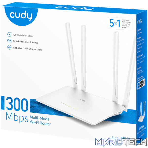 Cudy WR300S 300Mbps 5-Port Wi-Fi 4 Router – White - Image 5