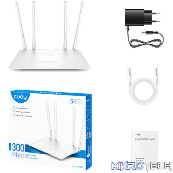 Cudy WR300S 300Mbps 5-Port Wi-Fi 4 Router – White - Image 6