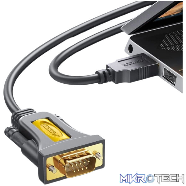 UGREEN USB 2.0 to RS-232 Serial Adapter Cable (USB-A Male to DB9 Male)-Black - Image 3