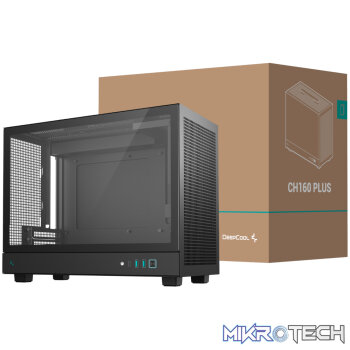 DeepCool CH160 PLUS Micro-ATX Chassis - Black