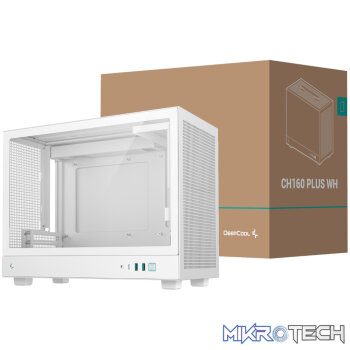 DeepCool CH160 PLUS Micro-ATX Chassis - White