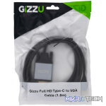 Gizzu Full HD Type-C to VGA Cable (1.8m) - Black