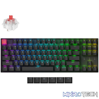 Keychron K8 QMK 80% TKL Wireless Mechanical Keyboard V2 Red Switches - Black