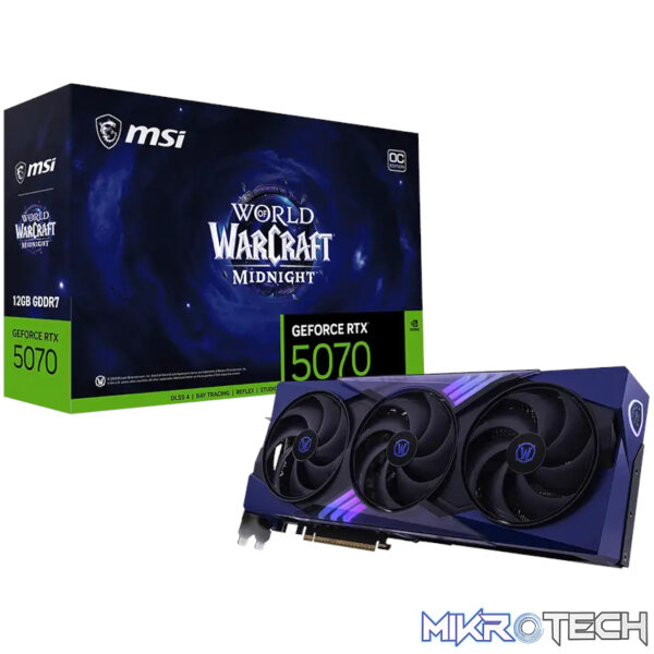 MSI GeForce RTX 5070 12GB World of Warcraft MIDNIGHT VOID EDITION OC Graphics Card MSI GeForce RTX 5070 12GB World of Warcraft MIDNIGHT VOID EDITION OC Graphics Card