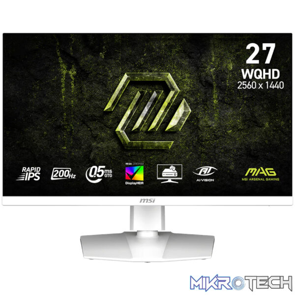 MSI MAG 274QRFW E20 27" WQHD 200Hz IPS Gaming Monitor - White MSI MAG 274QRFW E20 27" WQHD 200Hz IPS Gaming Monitor - White