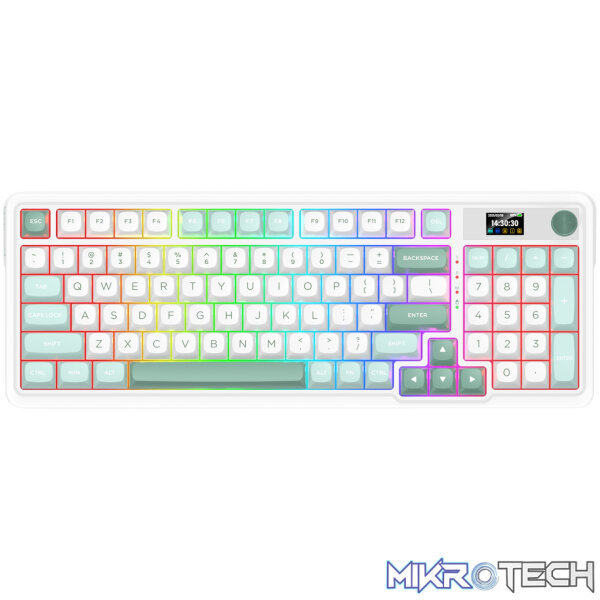 Redragon K719WGB GALATIN RGB PRO Full sized Wireless Gaming Keyboard - White - Image 2