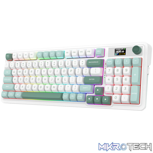 Redragon K719WGB GALATIN RGB PRO Full sized Wireless Gaming Keyboard - White - Image 3