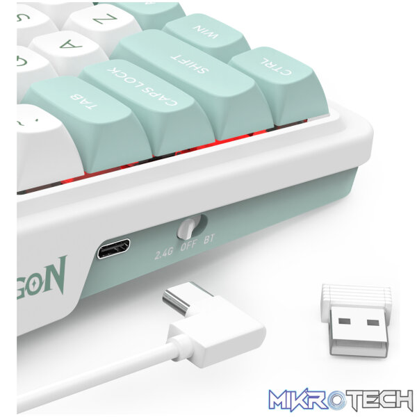 Redragon K719WGB GALATIN RGB PRO Full sized Wireless Gaming Keyboard - White - Image 6