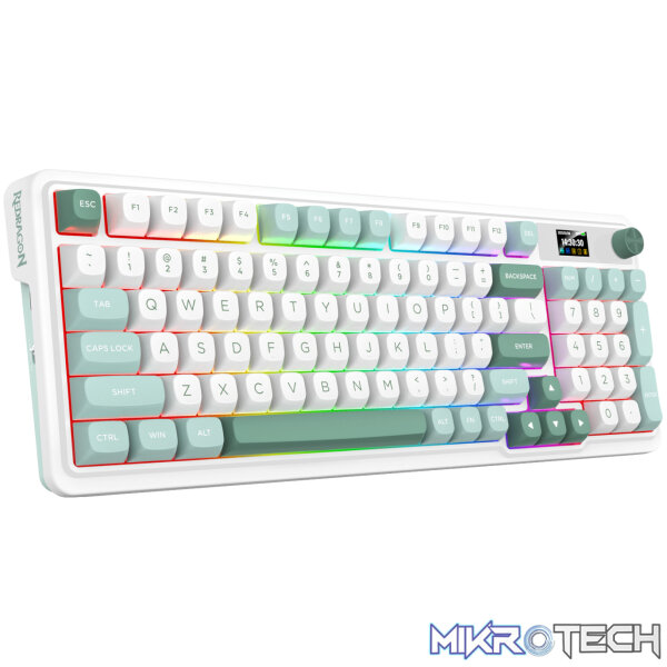 Redragon K719WGB GALATIN RGB PRO Full sized Wireless Gaming Keyboard - White Redragon K719WGB GALATIN RGB PRO Full sized Wireless Gaming Keyboard - White