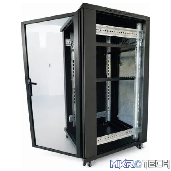 42U 600x1200 Floor Server Cabinet - Glass - Networking - Image 4