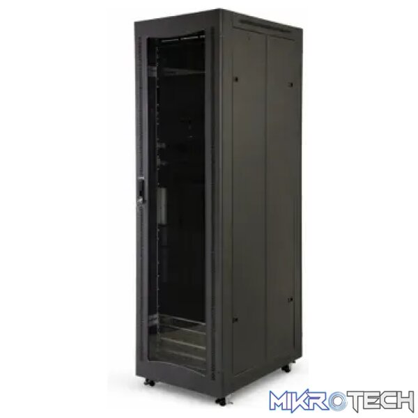 47U 600x600 Floor Server Cabinet - Glass - Networking - Image 2